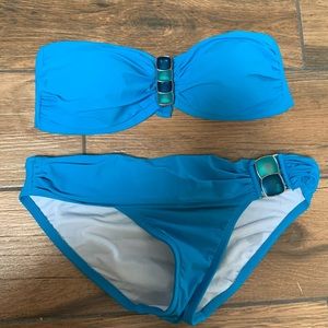 2 piece blue swim suit -very good condition!